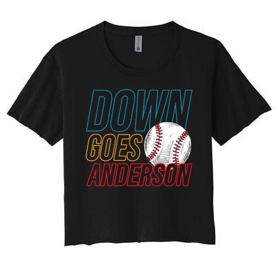 Down Goes Anderson Baseball Cleveland Chicago Fight Women's Crop Top Tee