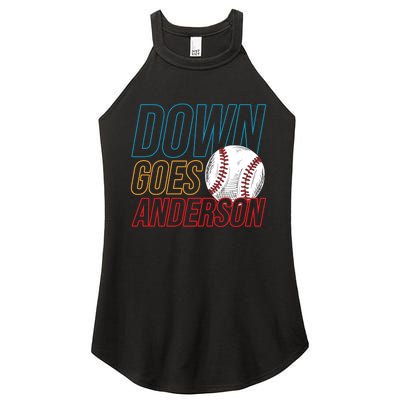 Down Goes Anderson Baseball Cleveland Chicago Fight Women's Perfect Tri Rocker Tank