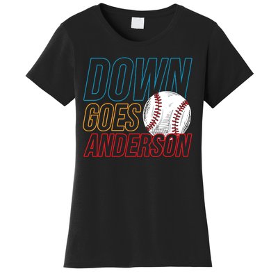 Down Goes Anderson Baseball Cleveland Chicago Fight Women's T-Shirt