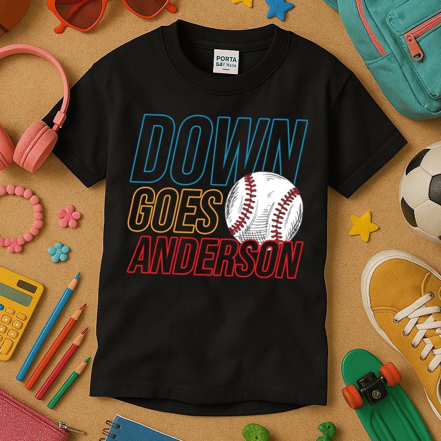 Down Goes Anderson Baseball Cleveland Chicago Fight Kids T-Shirt