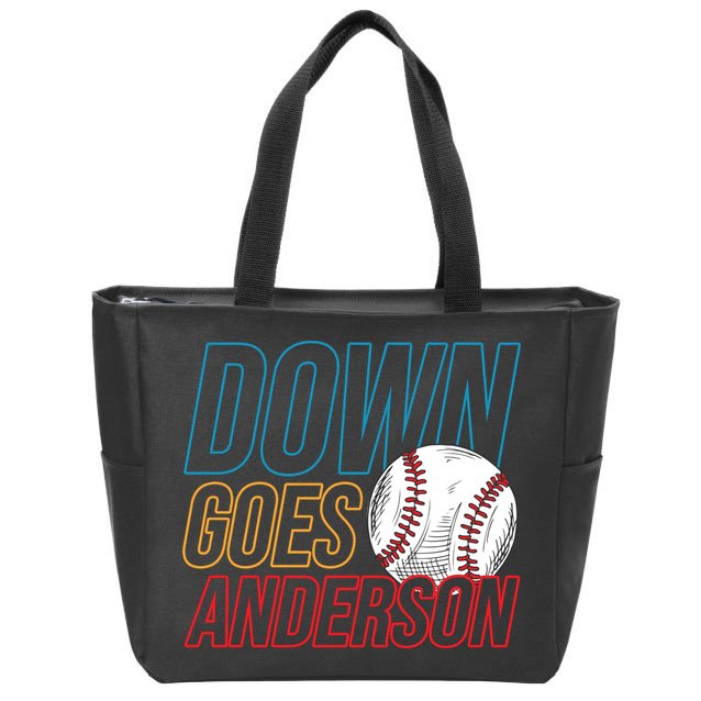 Down Goes Anderson Baseball Cleveland Chicago Fight Zip Tote Bag