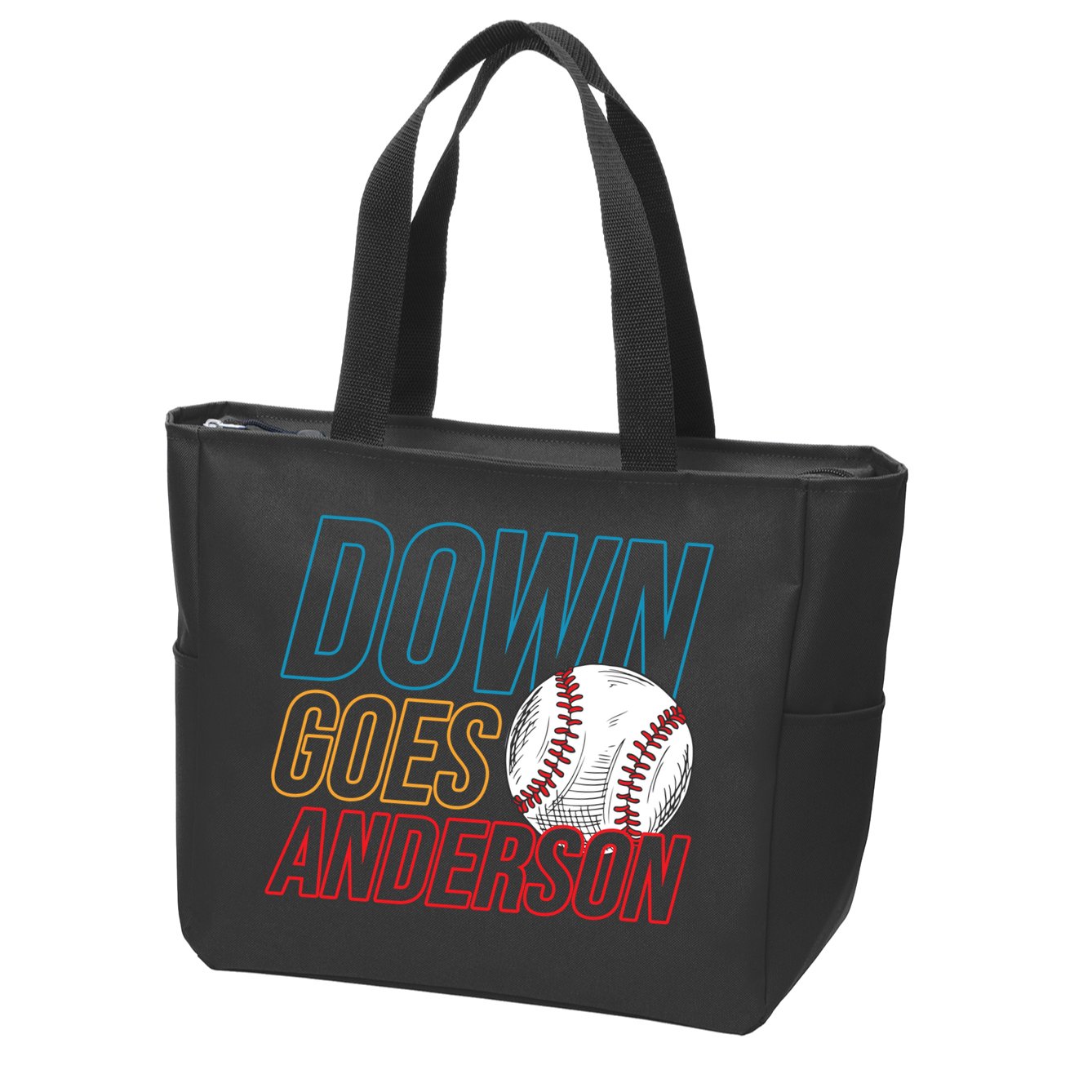 Down Goes Anderson Baseball Cleveland Chicago Fight Zip Tote Bag