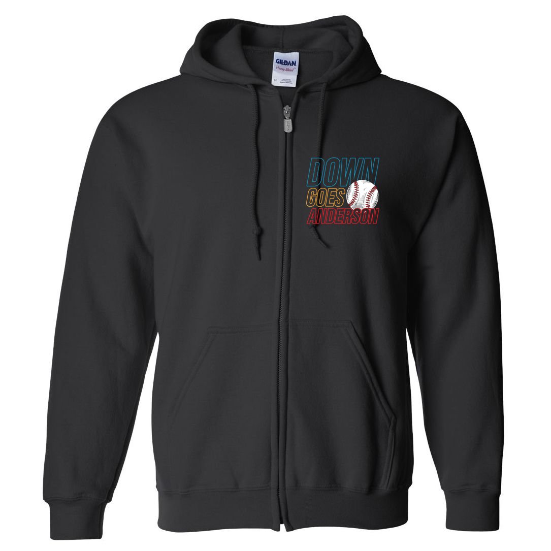 Down Goes Anderson Baseball Cleveland Chicago Fight Full Zip Hoodie
