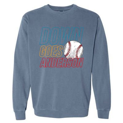 Down Goes Anderson Baseball Cleveland Chicago Fight Garment-Dyed Sweatshirt