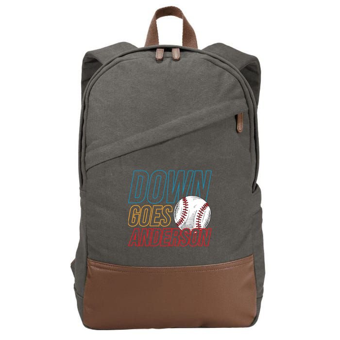 Down Goes Anderson Baseball Cleveland Chicago Fight Cotton Canvas Backpack