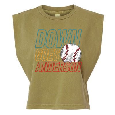 Down Goes Anderson Baseball Cleveland Chicago Fight Garment-Dyed Women's Muscle Tee