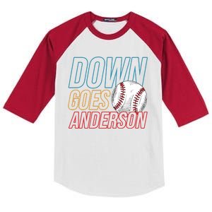 Down Goes Anderson Baseball Cleveland Chicago Fight Kids Colorblock Raglan Jersey