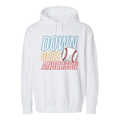 Down Goes Anderson Baseball Cleveland Chicago Fight Garment-Dyed Fleece Hoodie