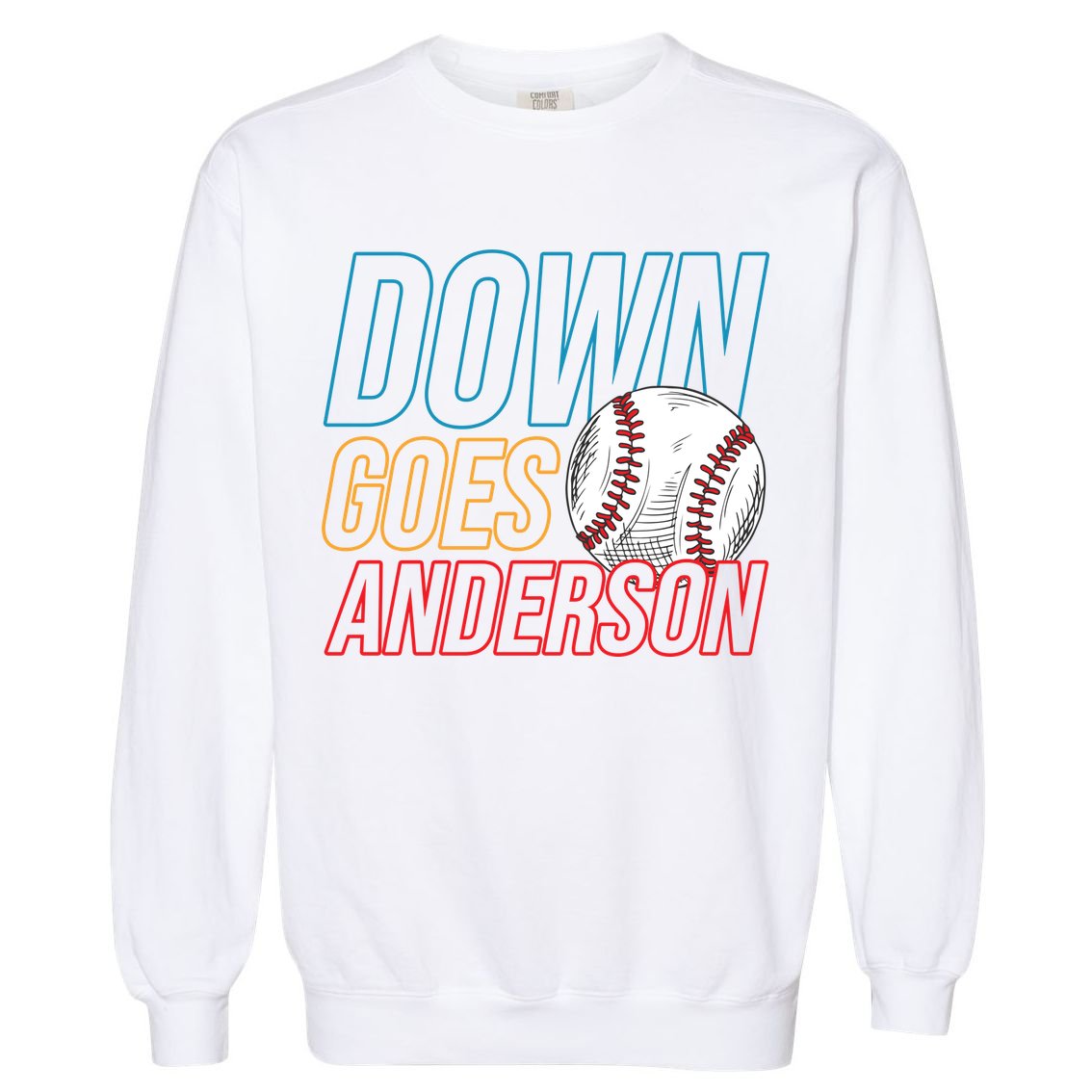 Down Goes Anderson Baseball Cleveland Chicago Fight Garment-Dyed Sweatshirt