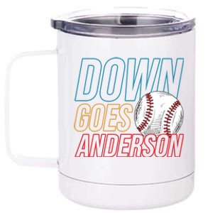 Down Goes Anderson Baseball Cleveland Chicago Fight 12 oz Stainless Steel Tumbler Cup