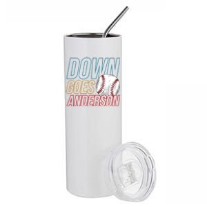 Down Goes Anderson Baseball Cleveland Chicago Fight Stainless Steel Tumbler