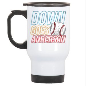 Down Goes Anderson Baseball Cleveland Chicago Fight Stainless Steel Travel Mug