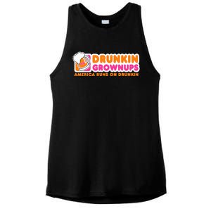 Drunkin Grownups Adult Party Sarcastic Gift Drinking Ladies PosiCharge Tri-Blend Wicking Tank