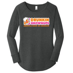 Drunkin Grownups Adult Party Sarcastic Gift Drinking Women's Perfect Tri Tunic Long Sleeve Shirt