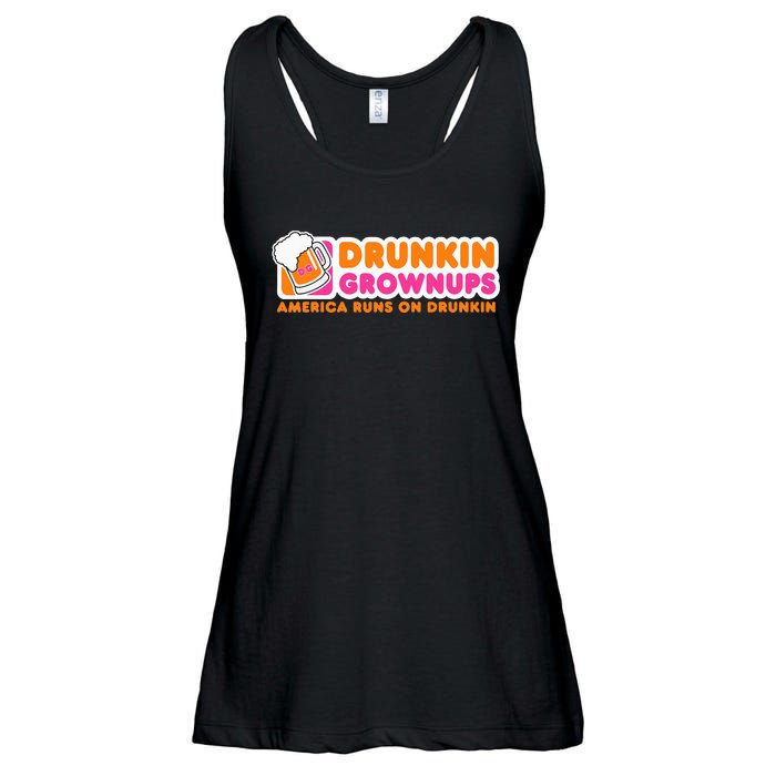 Drunkin Grownups Adult Party Sarcastic Gift Drinking Ladies Essential Flowy Tank