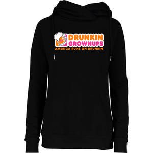 Drunkin Grownups Adult Party Sarcastic Gift Drinking Womens Funnel Neck Pullover Hood