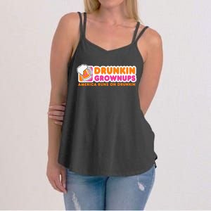 Drunkin Grownups Adult Party Sarcastic Gift Drinking Women's Strappy Tank