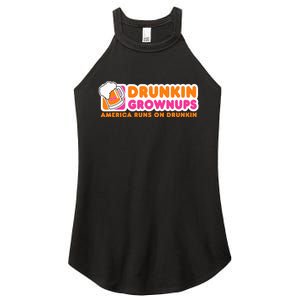 Drunkin Grownups Adult Party Sarcastic Gift Drinking Women's Perfect Tri Rocker Tank