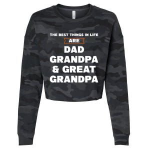 Dad Grandpa And Great Grandpa Great Grandpa Great Gift Cropped Pullover Crew