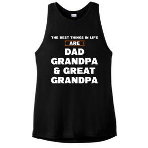 Dad Grandpa And Great Grandpa Great Grandpa Great Gift Ladies PosiCharge Tri-Blend Wicking Tank