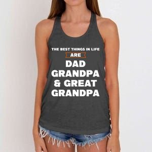 Dad Grandpa And Great Grandpa Great Grandpa Great Gift Women's Knotted Racerback Tank