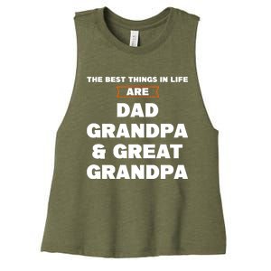 Dad Grandpa And Great Grandpa Great Grandpa Great Gift Women's Racerback Cropped Tank