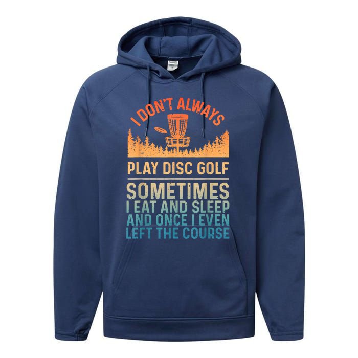 Disc Golf Art Disc Golf Player Disc Golfer Performance Fleece Hoodie