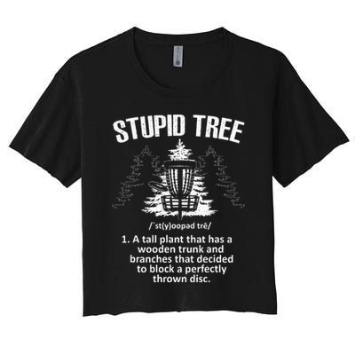 Disc Golf Art For  Stupid Tree Disc Golf Player Crop Top