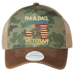 Dad Grandpa And A Veteran Granddad Papa Legacy Tie Dye Trucker Hat