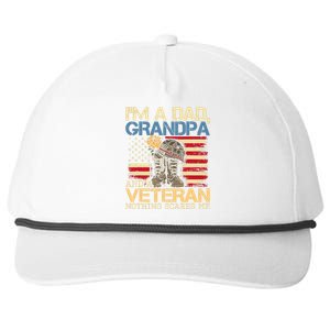 Dad Grandpa And A Veteran Granddad Papa Snapback Five-Panel Rope Hat