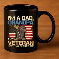 Dad Grandpa And A Veteran Granddad Papa 11oz C Handle Ceramic Mug