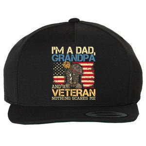 Dad Grandpa And A Veteran Granddad Papa Wool Snapback Cap