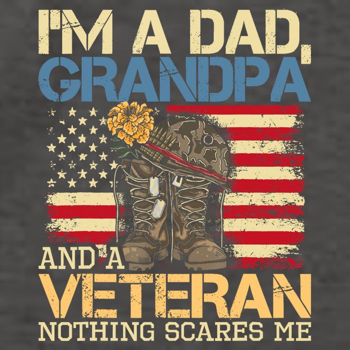 Dad Grandpa And A Veteran Granddad Papa Vector Backpack