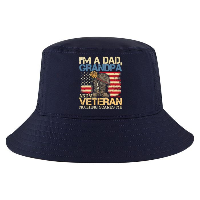 Dad Grandpa And A Veteran Granddad Papa Cool Comfort Performance Bucket Hat