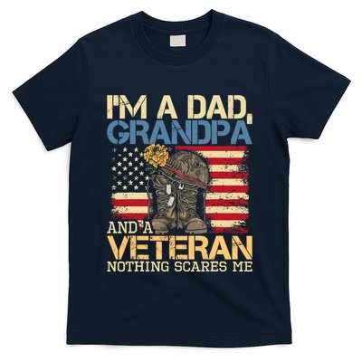 Dad Grandpa And A Veteran Granddad Papa T-Shirt