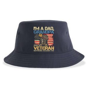 Dad Grandpa And A Veteran Granddad Papa Sustainable Bucket Hat