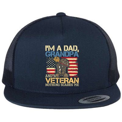 Dad Grandpa And A Veteran Granddad Papa Flatbill Hat