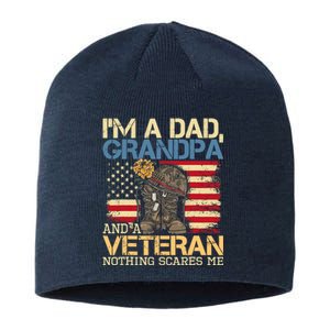 Dad Grandpa And A Veteran Granddad Papa Sustainable Beanie