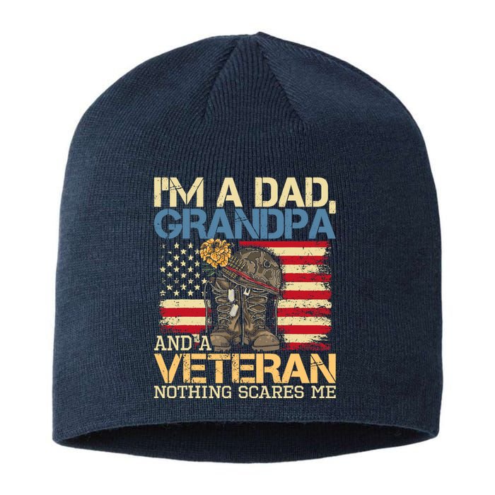 Dad Grandpa And A Veteran Granddad Papa Sustainable Beanie