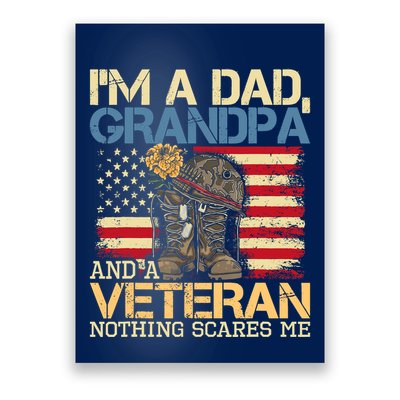 Dad Grandpa And A Veteran Granddad Papa Poster