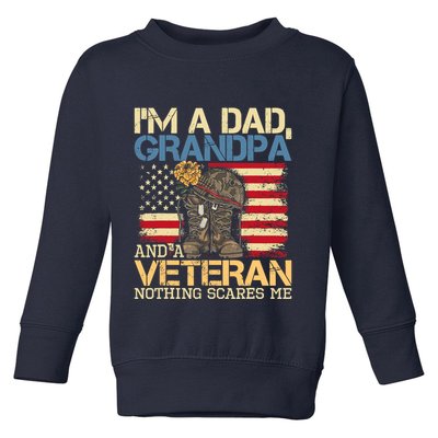 Dad Grandpa And A Veteran Granddad Papa Toddler Sweatshirt