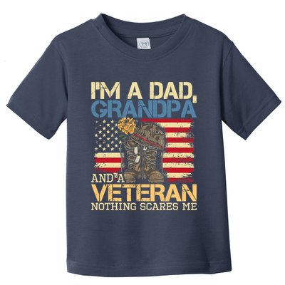 Dad Grandpa And A Veteran Granddad Papa Toddler T-Shirt