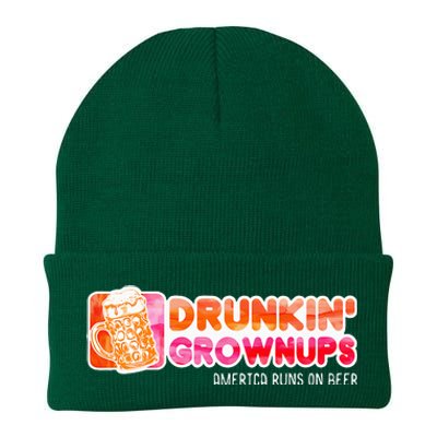 Drunken Grownups American Dad Run On Beer Knit Cap Winter Beanie