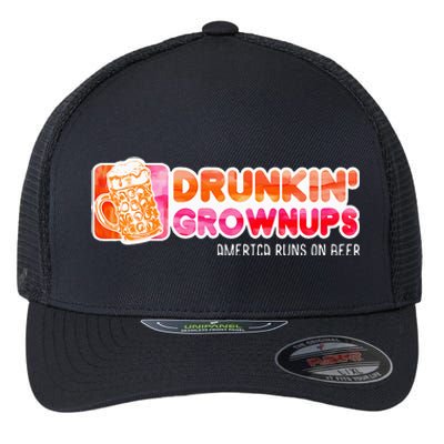 Drunken Grownups American Dad Run On Beer Flexfit Unipanel Trucker Cap