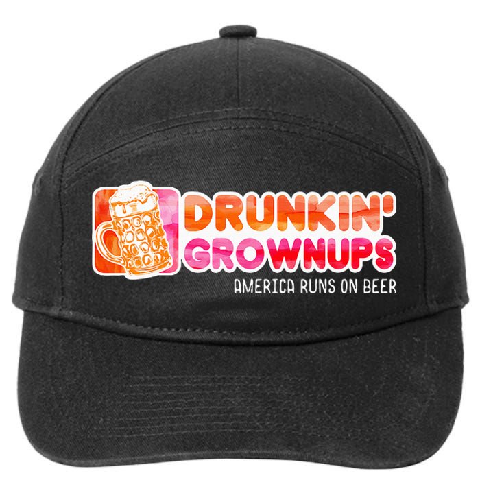 Drunken Grownups American Dad Run On Beer 7-Panel Snapback Hat