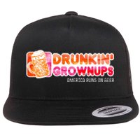 Drunken Grownups American Dad Run On Beer Flat Bill Trucker Hat