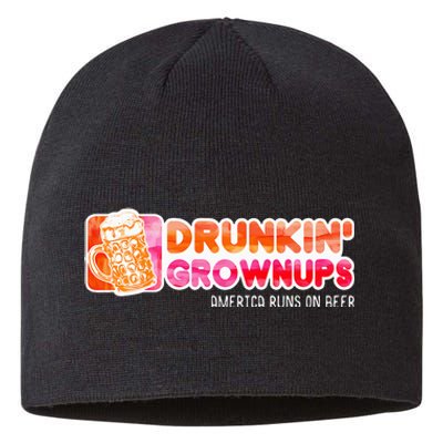 Drunken Grownups American Dad Run On Beer Sustainable Beanie