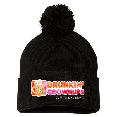 Drunken Grownups American Dad Run On Beer Pom Pom 12in Knit Beanie