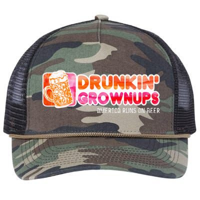 Drunken Grownups American Dad Run On Beer Retro Rope Trucker Hat Cap