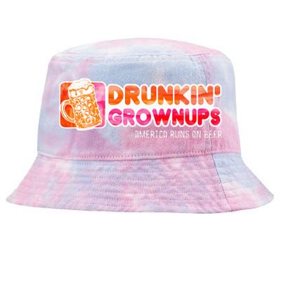 Drunken Grownups American Dad Run On Beer Tie-Dyed Bucket Hat